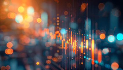 Candle stick graph chart of stock market investment trading background