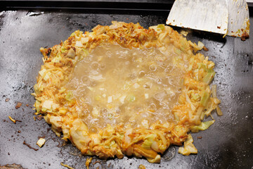 Monjyayaki, Japanese traditional teppanyaki. 