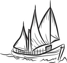 Simple wooden boat icon
