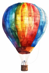 A watercolor painting of a hot air balloon.