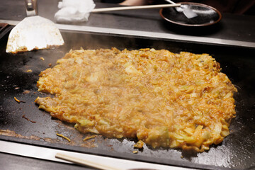 Monjyayaki, Japanese traditional teppanyaki. 