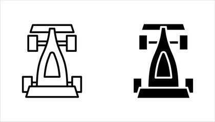 Racing car vector icon set, bolid F1 symbol. Modern, vector illustration on white background