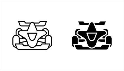 Obraz premium Racing car vector icon set, bolid F1 symbol. Modern, vector illustration on white background