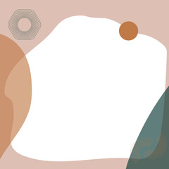 Boho style abstract decorative frame. Boho colored background frame. Soft, cute decorative background.