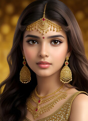A beautiful young girl with glorious ornaments 