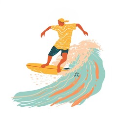 Aesthetic boho sport man surfing sports recreation outdoors.