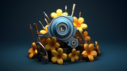 Spring mechanic icon 3d