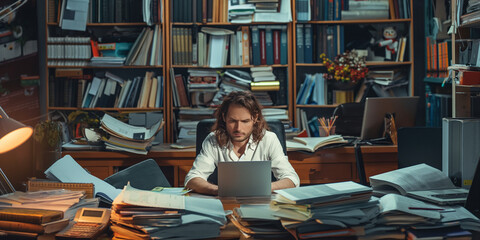 National Workaholics Day, frustrated man in office