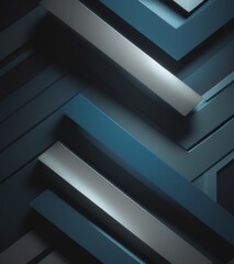 Fototapeta premium A sleek and modern background with geometric patterns in shades of blue, grey, black, and silver. 