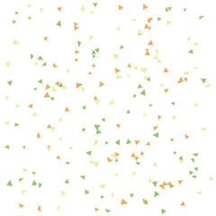 Festive pattern with colorful glitter triangles, confetti. Random, chaotic triangles. Bright background for party invites, wedding, cards, phone Wallpapers. Vector illustration. Typographic design.