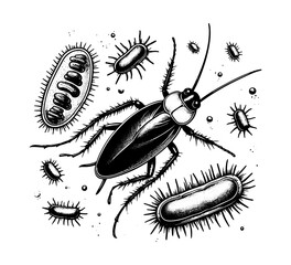 cockroach hand drawn vector illustration