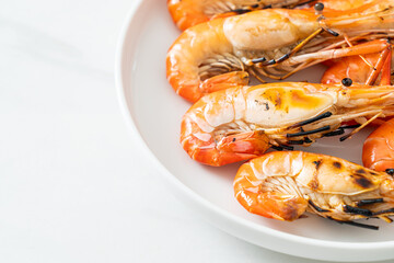 grilled river prawns or shrimps