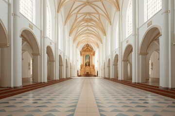 Obraz premium Empty scene of church architecture building flooring.