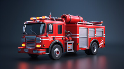 Fire engine machine 3d