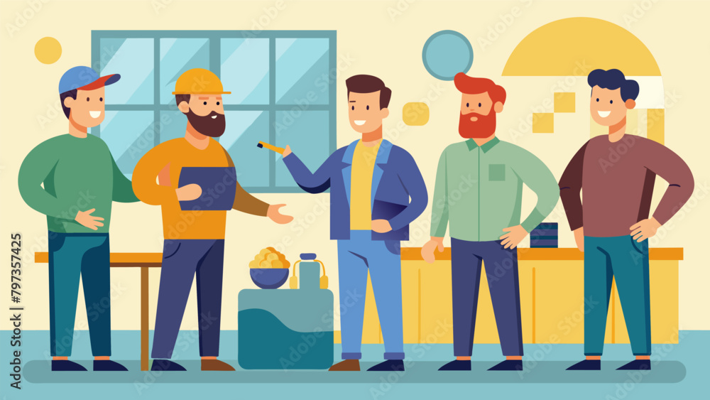 Poster an open and safe environment encourages men to share their experiences and support each others emoti
