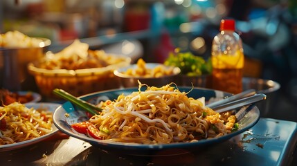hot plate of freshly made noodles