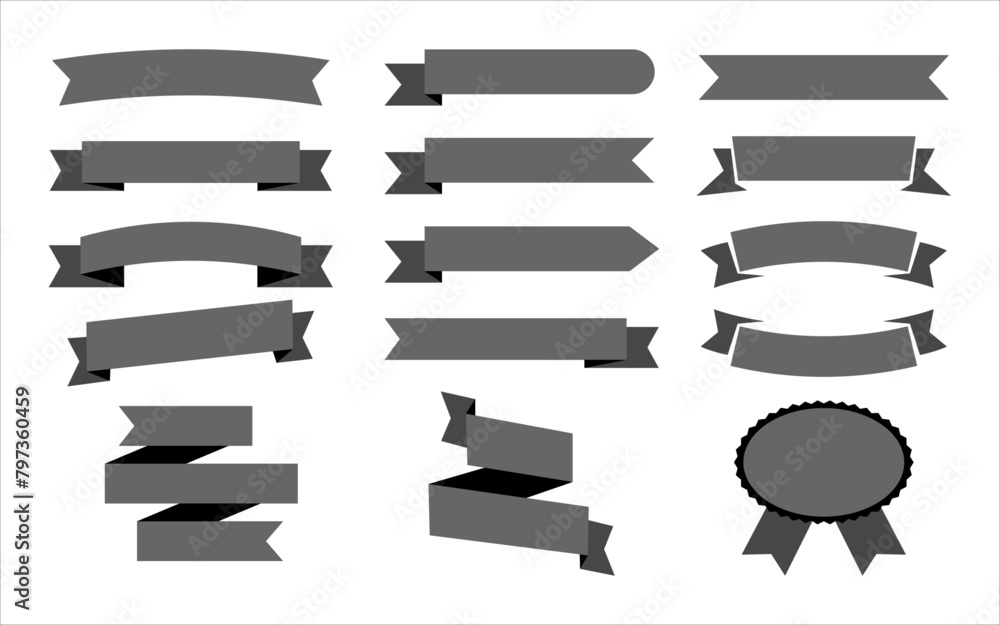 Aufkleber vector flat ribbon template set elements for products tag and logo designing set of ribbon tape in b
