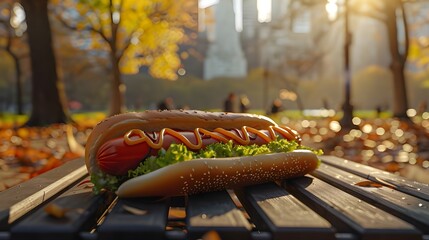 fresh made photo of hot dog in the sprig season