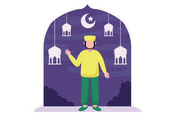Ramadan Kareem Flat Illustration Design