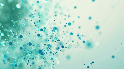 Bright blue dots and lines against a pale green backdrop, symbolizing digital life.
