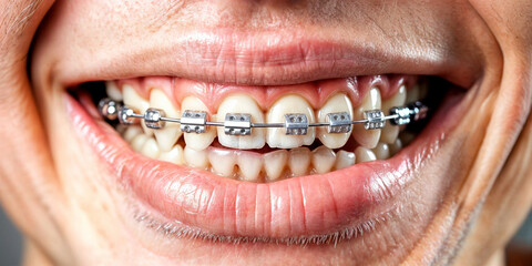 Obraz premium braces on child's teeth