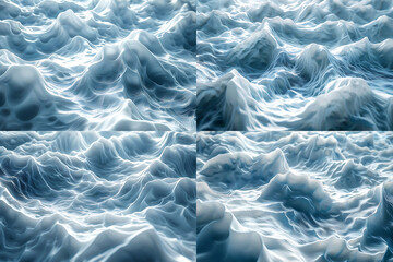 Abstract realistic of blue wavy background 3D Blue Wavy Abstraction