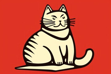 Obraz premium Japanese lucky cat drawing animal mammal.