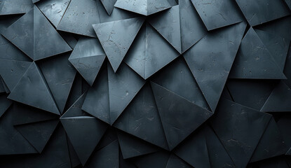  Dark gray background with triangular shapes, creating an abstract and futuristic design. Created with Ai