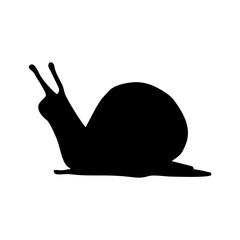 black silhouette of a walking snail © Kuldi