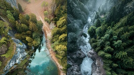nature, before and after, 16:9