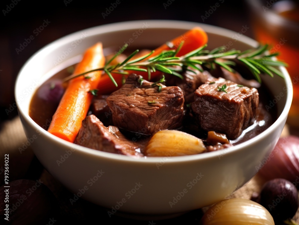 Wall mural a bowl of meat and vegetables