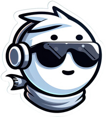 Eine minimalistische coole Vektor-Comicfigur als Sticker