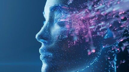 technology, ai, face holography style, 16:9