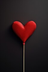 a red heart on a stick