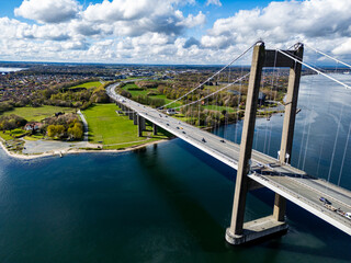 Drone photo of Lillebæltsbroen - obrazy, fototapety, plakaty