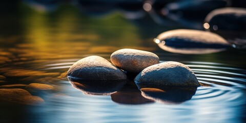 a group of rocks in water