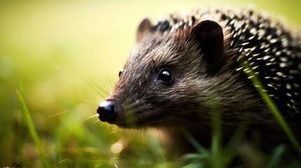 Obraz premium a close up of a hedgehog