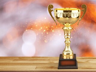 Golden trophies object background