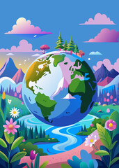 globe, holding, nature and environmental protection for poster, banner or background