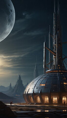 oil refinery at night