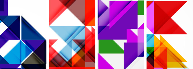 The letter K is created using colorful triangles in shades of azure, purple, violet, and magenta on a white background, showcasing symmetry and artistic design