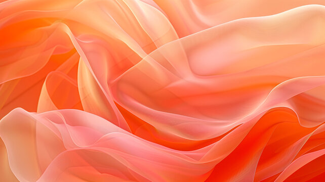 Soft, translucent layers of nectarine orange and soft coral, gently overlapping to form a minimalist abstract background that captures the vibrant spirit of a summerâ€™s day