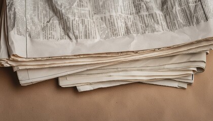 Newspaper old paper background with paper, Newspaper paper grunge vintage old aged texture, Ai Generate