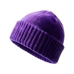Purple beanie on a transparent background, PNG Format