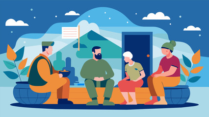 Naklejka premium The sauna provides a safe and comfortable environment for veterans to open up about their struggles and receive support and understanding from their.