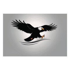 Silhouette logo icon design vector with an eagle theme