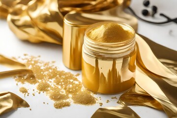 Trendy Gold face mask in jar