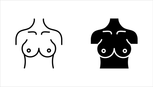 Boob vector icon set, breast symbol. Modern, vector illustration on white background