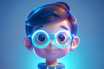 3d game character cartoon portrait glow effect 