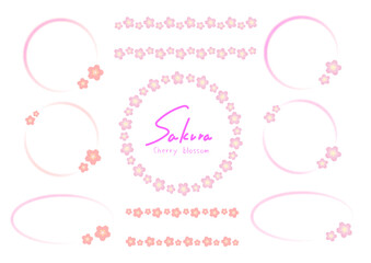 Fototapeta premium 桜の花のフレームセット。